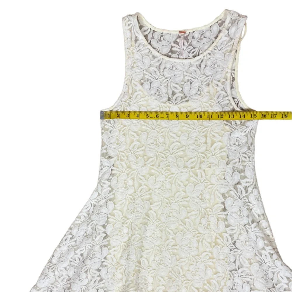 Free People “Miles of Lace” Cream Fit & Flare Dress